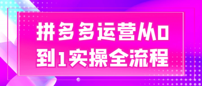 拼多多运营从0到1实操全流程